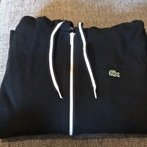 Lacoste black zip up hoodie